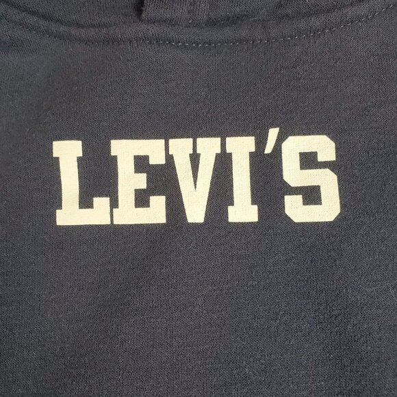 Levi's Boy's Large Navy Blue Hoodie Sweatshirt Sleeve Graphic Logo - Picture 4 of 9